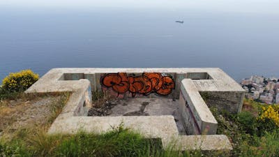 Orange Stylewriting by SKOPE. This Graffiti is located in Genova, Italy and was created in 2021. This Graffiti can be described as Stylewriting, Handstyles and Abandoned.