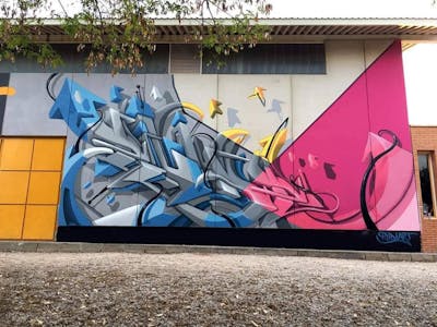 Colorful Stylewriting by Rudi and Rudiart. This Graffiti is located in Cartagena, Colombia and was created in 2018. This Graffiti can be described as Stylewriting and 3D.