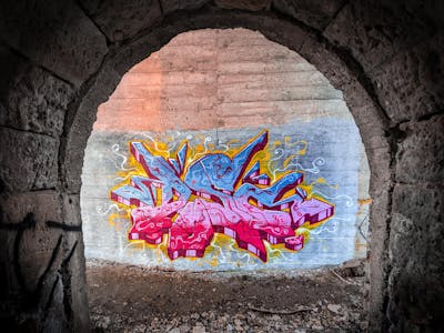 Coralle and Light Blue and Colorful Stylewriting by ATK and Dosc. This Graffiti is located in Waldheim, Germany and was created in 2024. This Graffiti can be described as Stylewriting and Abandoned.
