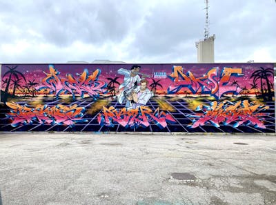 Colorful Stylewriting by FOKUS.81, Skate, Riser, VENOM, AKSE and CANE. This Graffiti is located in WELS, Germany and was created in 2021. This Graffiti can be described as Stylewriting, Characters and Murals.