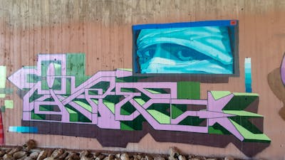 Coralle and Light Green Stylewriting by Zire. This Graffiti is located in Israel and was created in 2022. This Graffiti can be described as Stylewriting, Characters and Abandoned.