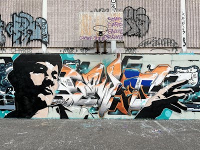 Colorful Stylewriting by Sowet. This Graffiti is located in Florence, Italy and was created in 2022. This Graffiti can be described as Stylewriting, Characters, Wall of Fame and Murals.