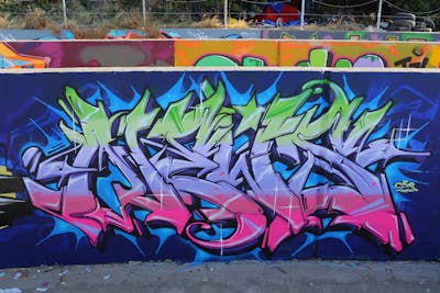 Colorful Stylewriting by News. This Graffiti is located in United States and was created in 2020. This Graffiti can be described as Stylewriting and Wall of Fame.