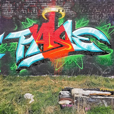 Red and Cyan and Colorful Stylewriting by Pase. This Graffiti is located in Leeds, United Kingdom and was created in 2023.