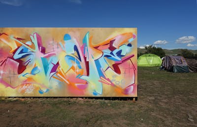 Colorful Stylewriting by S.KAPE289. This Graffiti is located in Playtime Festival, Mongolia and was created in 2022.