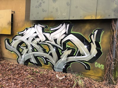 Grey and Beige Stylewriting by ABS. This Graffiti is located in Oldenburg, Germany and was created in 2019. This Graffiti can be described as Stylewriting and Abandoned.