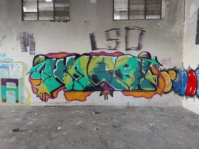 Colorful Stylewriting by KNEB. This Graffiti is located in Cyprus and was created in 2021. This Graffiti can be described as Stylewriting and Abandoned.