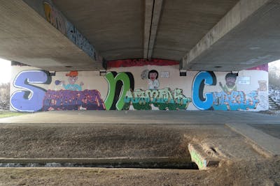 Colorful Stylewriting by CesarOne.SNC. This Graffiti is located in Kassel, Germany and was created in 2017. This Graffiti can be described as Stylewriting, Characters and Wall of Fame.