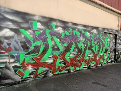 Light Green and Colorful Stylewriting by LORD. This Graffiti is located in Caen, France and was created in 2022.