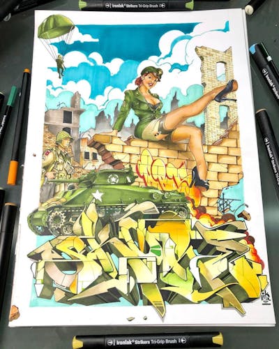 Yellow and Colorful Stylewriting by Skore79. This Graffiti is located in Germany and was created in 2020. This Graffiti can be described as Stylewriting, Characters and Canvas.