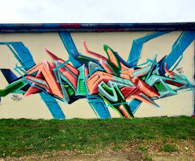 Cyan and Orange Stylewriting by angst. This Graffiti is located in Germany and was created in 2023. This Graffiti can be described as Stylewriting, 3D and Wall of Fame.