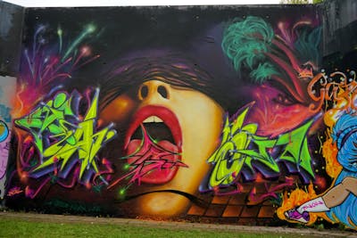 Colorful Stylewriting by Jason one. This Graffiti is located in Hamburg, Germany and was created in 2023. This Graffiti can be described as Stylewriting and Characters.