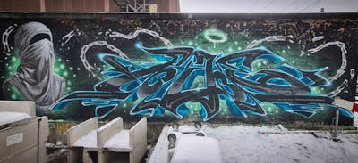 Black and Light Blue and Colorful Stylewriting by Peace. This Graffiti is located in Bern, Switzerland and was created in 2022. This Graffiti can be described as Stylewriting and Characters.