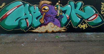 Colorful and Cyan Stylewriting by Sedk. This Graffiti is located in Winterthur, Switzerland and was created in 2023. This Graffiti can be described as Stylewriting and Characters.