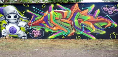 Colorful Stylewriting by angst. This Graffiti is located in Bitterfeld, Germany and was created in 2022. This Graffiti can be described as Stylewriting, Characters, 3D and Wall of Fame.