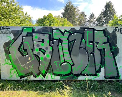Grey and Light Green Stylewriting by Gauner. This Graffiti is located in Germany and was created in 2023.