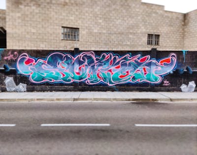 Colorful Stylewriting by BUKE. This Graffiti is located in Zaragoza, Spain and was created in 2022.