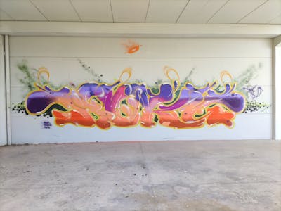 Orange and Violet Stylewriting by BUKE. This Graffiti is located in Spain and was created in 2021.
