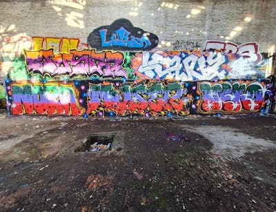 Colorful Stylewriting by Neko, Muser, Nora and Kann. This Graffiti is located in Germany and was created in 2023. This Graffiti can be described as Stylewriting and Abandoned.
