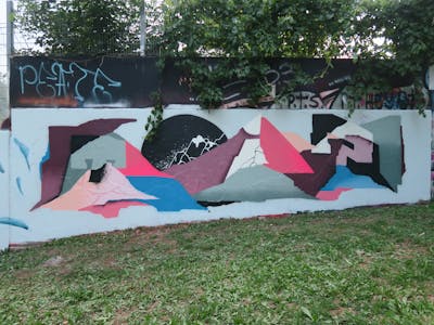 Colorful Stylewriting by Toyz, OneTwo, Myb and Terazos. This Graffiti is located in Wien, Austria and was created in 2021. This Graffiti can be described as Stylewriting and Futuristic.
