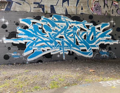 Grey and Light Blue and White Stylewriting by Signo. This Graffiti is located in France and was created in 2023.