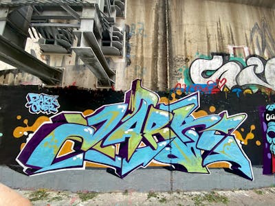 Light Blue and Colorful Abandoned by ZARK ONER. This Graffiti is located in Milan, Italy and was created in 2023. This Graffiti can be described as Abandoned and Stylewriting.