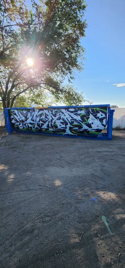 Chrome and Blue Stylewriting by Kuhr. This Graffiti is located in United States and was created in 2022.