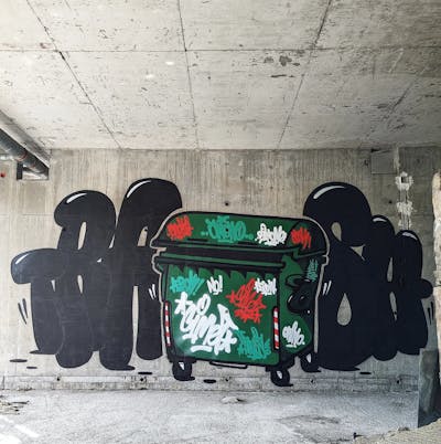 Black and Green Stylewriting by Cimet and Trash. This Graffiti is located in Zagreb, Croatia and was created in 2023.