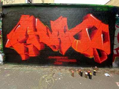Red and Black Stylewriting by Chaote.imagers. This Graffiti is located in Leipzig, Germany and was created in 2021.