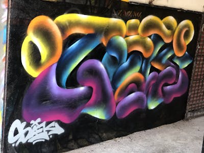 Colorful Stylewriting by Aek. This Graffiti is located in Acapulco, Mexico and was created in 2023. This Graffiti can be described as Stylewriting, Streetart and 3D.