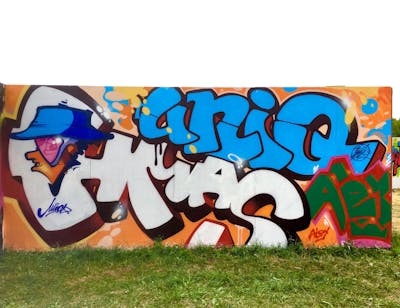 Colorful Stylewriting by Hmas, UNIQ and ALEX. This Graffiti is located in Splash Festival, Germany and was created in 2022. This Graffiti can be described as Stylewriting and Characters.