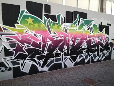 Colorful Stylewriting by Rudiart. This Graffiti is located in Aviles, Spain and was created in 2022.