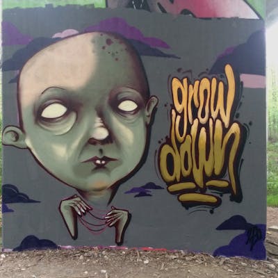 Colorful Characters by Grow Down. This Graffiti is located in Schwerte, Germany and was created in 2022. This Graffiti can be described as Characters and Wall of Fame.