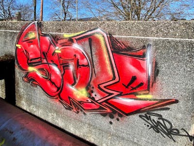 Red Stylewriting by SKOPE. This Graffiti is located in Solothurn, Switzerland and was created in 2021. This Graffiti can be described as Stylewriting and Street Bombing.