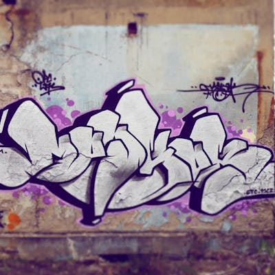 Violet and Chrome Stylewriting by Manyak. This Graffiti is located in France and was created in 2022. This Graffiti can be described as Stylewriting and Abandoned.