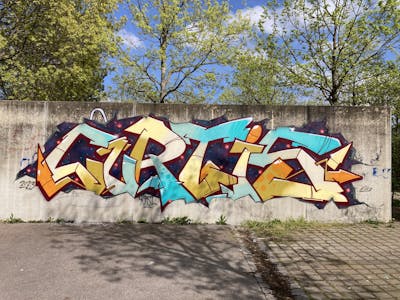 Colorful Stylewriting by Curt and curtis. This Graffiti is located in Regensburg, Germany and was created in 2023.