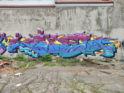 Colorful Stylewriting by Limer, Mayhem Crew, YLS, 42 and GPS. This Graffiti is located in Saigon, Viet Nam and was created in 2021.