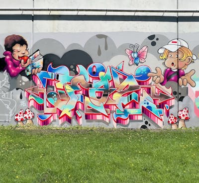 Colorful and Grey Stylewriting by Teaz and Teazer. This Graffiti is located in Sydney, Australia and was created in 2023. This Graffiti can be described as Stylewriting, Characters, Streetart and Murals.