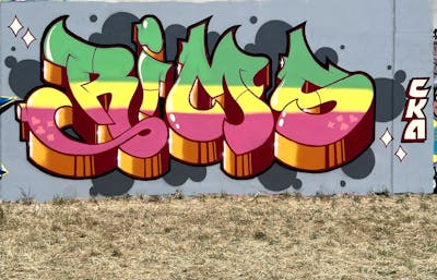 Colorful Stylewriting by Rims. This Graffiti is located in Melbourne, Australia and was created in 2023.