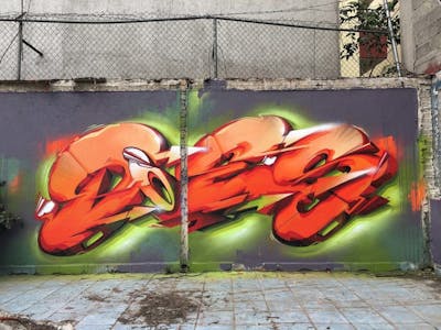 Orange and Colorful Stylewriting by Does. This Graffiti is located in Mexico and was created in 2021. This Graffiti can be described as Stylewriting, 3D, Futuristic and Special.