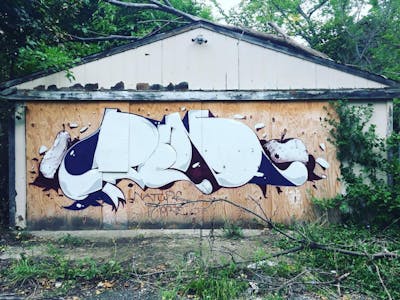 White and Black Stylewriting by Rens. This Graffiti is located in Detroit, United States and was created in 2018. This Graffiti can be described as Stylewriting, Characters and Abandoned.