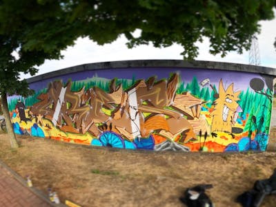 Colorful and Brown Stylewriting by ORES24. This Graffiti is located in Wernigerode, Germany and was created in 2021. This Graffiti can be described as Stylewriting and Characters.