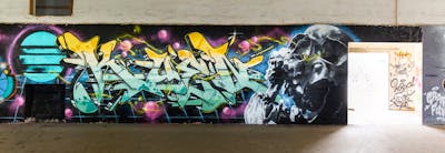 Colorful Stylewriting by stephanhoehnemalerei, Nuke and TMF. This Graffiti is located in Leipzig, Germany and was created in 2021. This Graffiti can be described as Stylewriting, Abandoned and Characters.