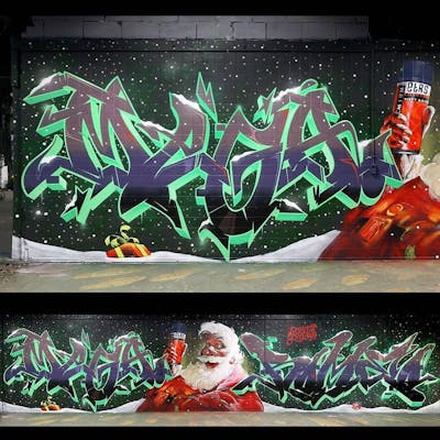Colorful Stylewriting by Mega, Romeo and Etrs. This Graffiti is located in Rosendaal, Netherlands and was created in 2019. This Graffiti can be described as Stylewriting, Characters, Special and Wall of Fame.