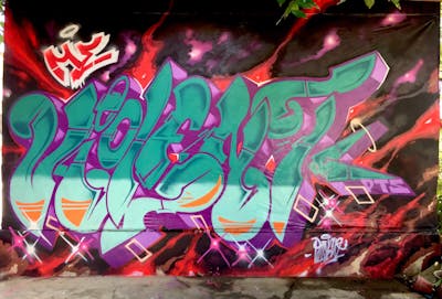 Cyan and Colorful Stylewriting by Violent. This Graffiti is located in Kota Bharu, Malaysia and was created in 2022.