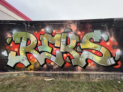 Colorful and Green Stylewriting by REKS. This Graffiti is located in Bologna, Italy and was created in 2022. This Graffiti can be described as Stylewriting and Wall of Fame.