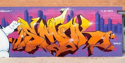 Orange and Violet Stylewriting by TGSCREW and Smoke 13. This Graffiti is located in Tivoli, Italy and was created in 2024.