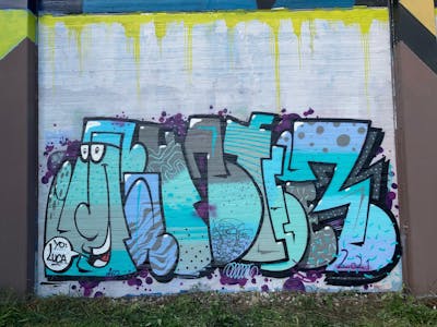 Cyan and Grey Stylewriting by Gauner. This Graffiti is located in Germany and was created in 2021. This Graffiti can be described as Stylewriting, Characters and Wall of Fame.