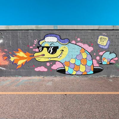 Colorful Characters by Octofly Art. This Graffiti is located in Verona, Italy and was created in 2021.