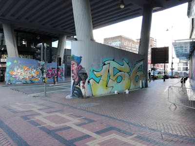 Colorful Stylewriting by Lady.K, 156, bios and tats cru. This Graffiti is located in birmingham, United Kingdom and was created in 2019. This Graffiti can be described as Stylewriting and Atmosphere.